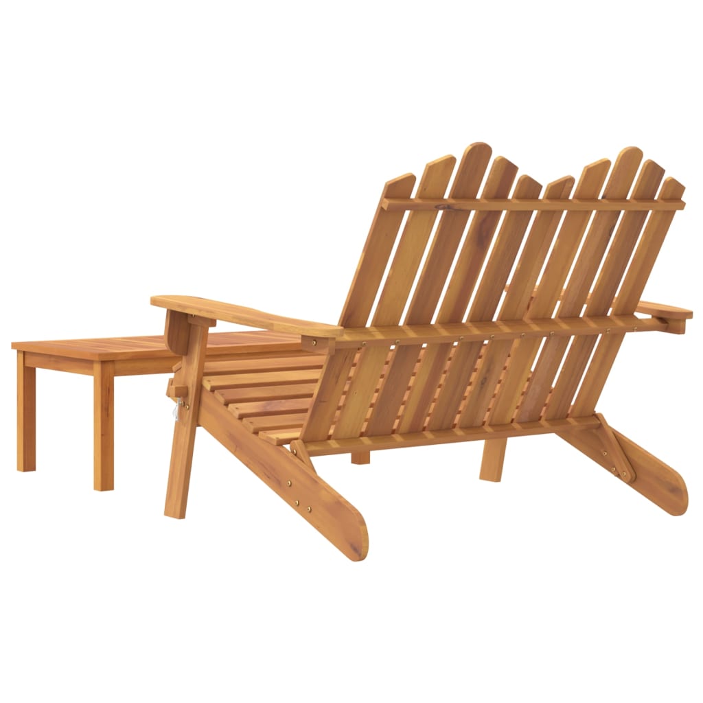 Solid Acacia Wood Adirondack Garden Lounge Set - 2 Pieces