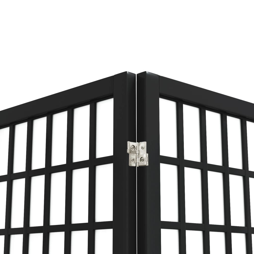 Black Japanese Style 6-Panel Folding Room Divider, 240x170 cm