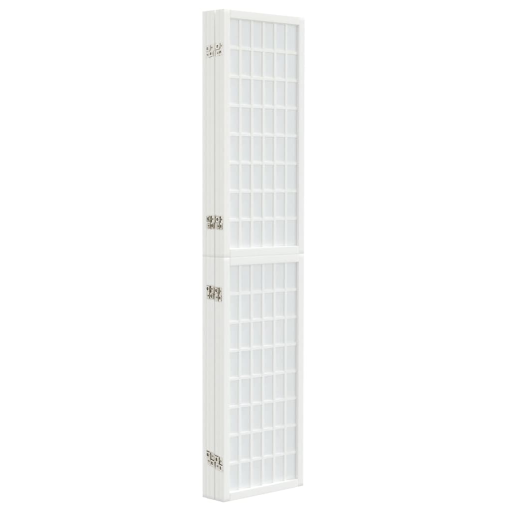 White Japanese Folding 5-Panel Room Divider, 200x170 cm