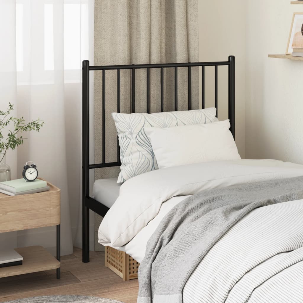 Elegant Black Metal Headboard - 75 cm: Durable & Stylish Design