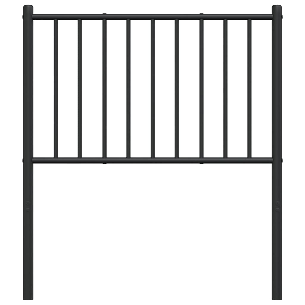 Sleek Black Metal Headboard - 80 cm, Modern Elegance