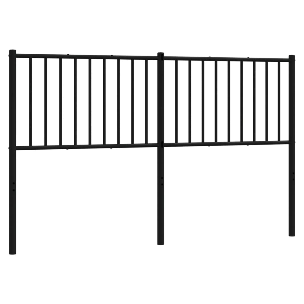 Elegant Black Metal Headboard - Sturdy Design, 160 cm