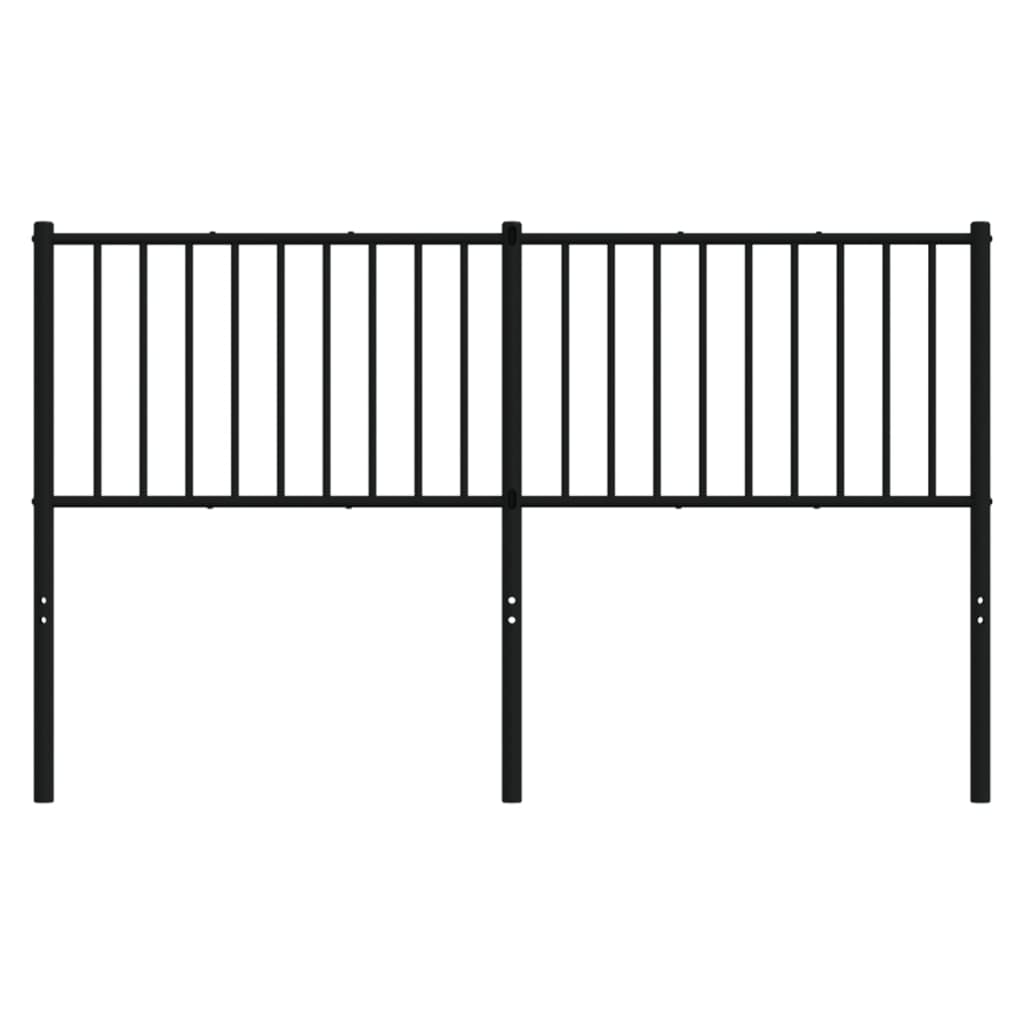 Elegant Black Metal Headboard - Sturdy Design, 160 cm