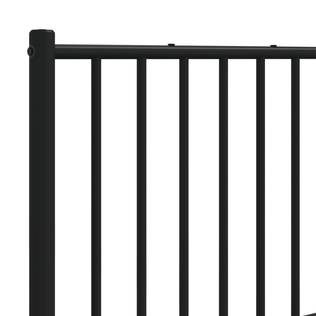 Elegant Black Metal Headboard - Sturdy Design, 160 cm