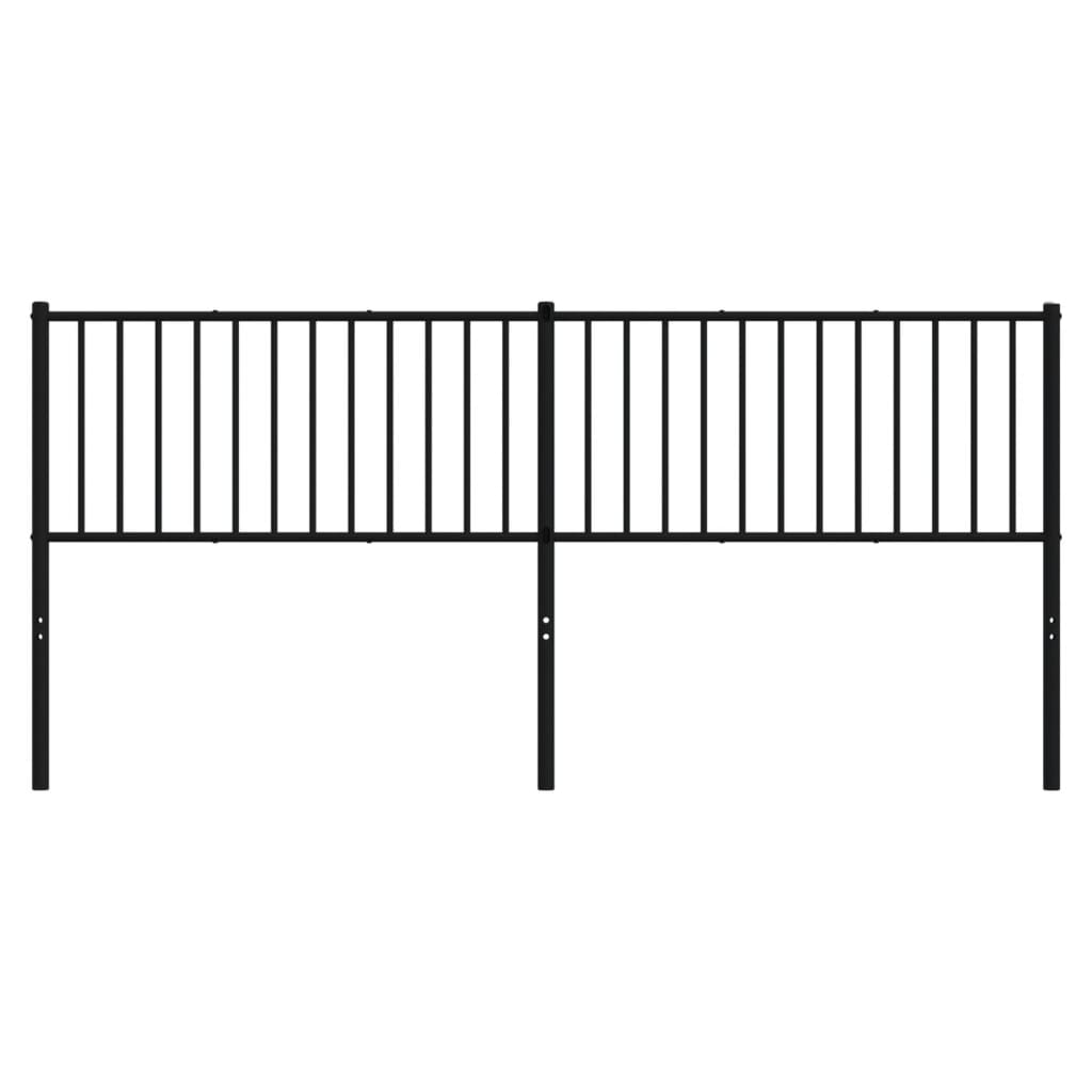 Sleek Black Metal Headboard - 200 cm Perfect Bedroom Upgrade