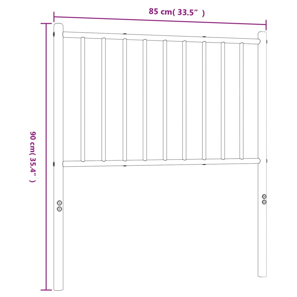 White Metal Headboard - Elegant 80 cm Frame for Any Bedroom