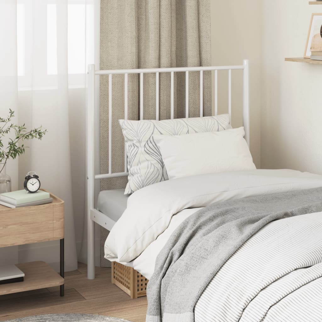 White Metal Headboard - Elegant 80 cm Frame for Any Bedroom
