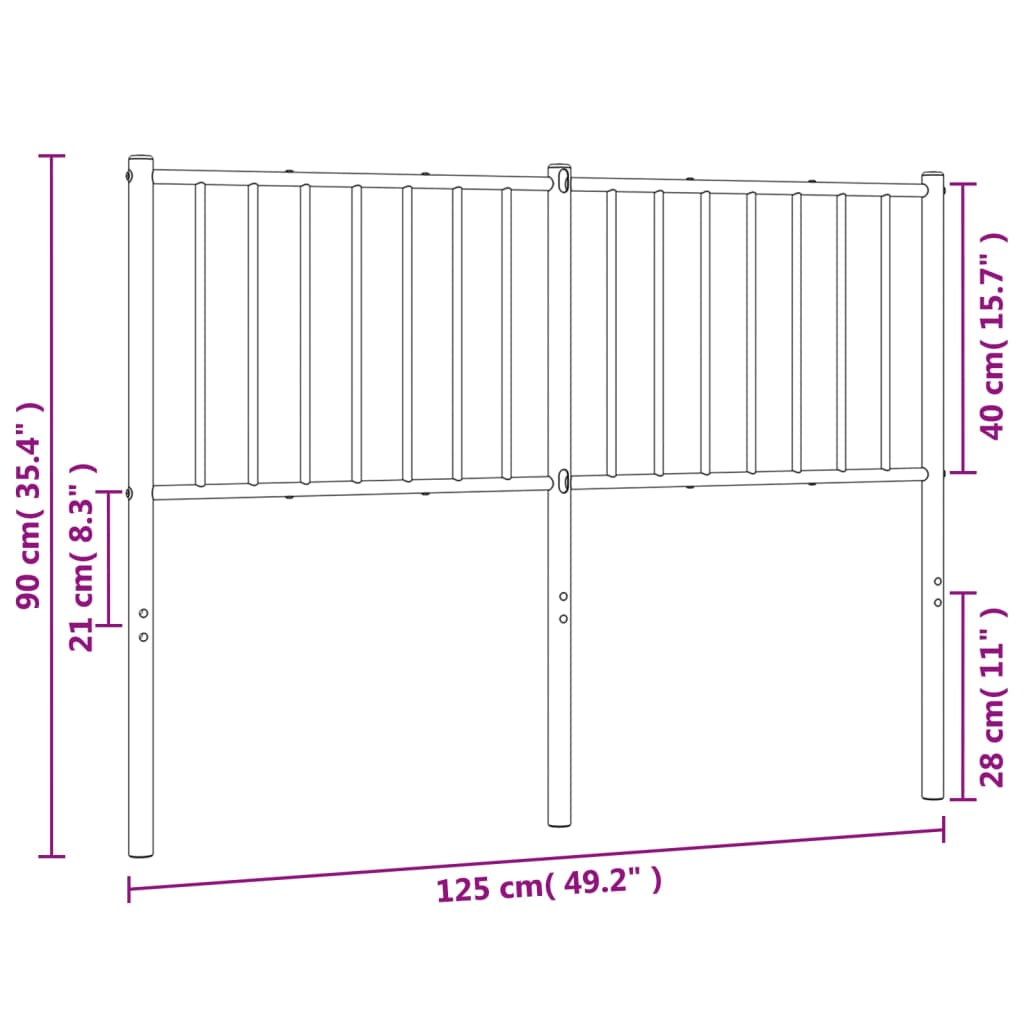 Elegant White Metal Headboard - 120 cm Sturdy & Stylish Design