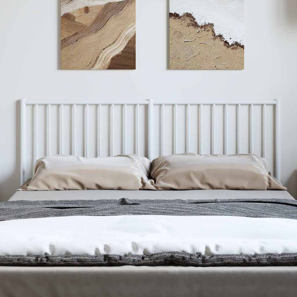 Metal Headboard White 150 cm