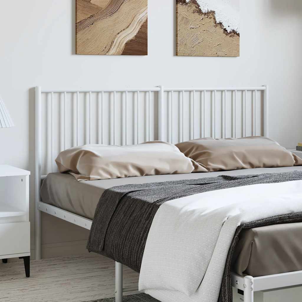 Metal Headboard White 150 cm