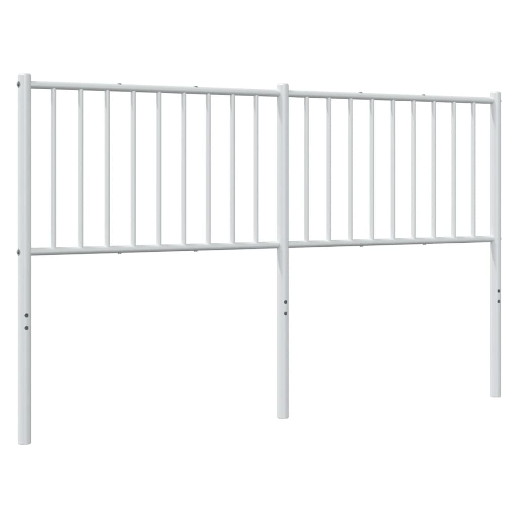 Elegant White Metal Headboard - Sturdy 160 cm Frame