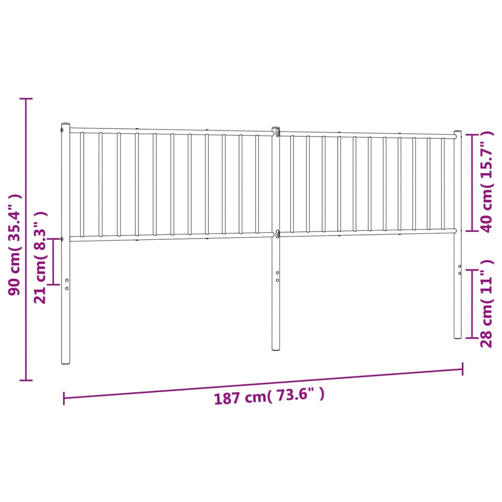 Elegant White Metal Headboard - 180 cm Luxurious Style