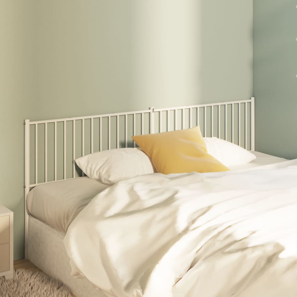 Elegant White Metal Headboard - 200 cm | Sturdy & Stylish Design