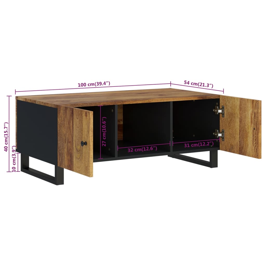 Coffee Table 100x54x40 cm Solid Wood Mango&Engineered Wood