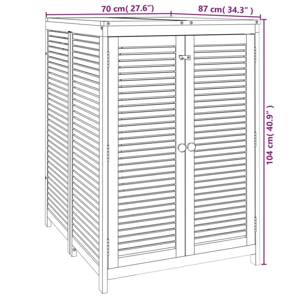 Solid Acacia Garden Storage Box 70x87x104 cm - Durable & Stylish