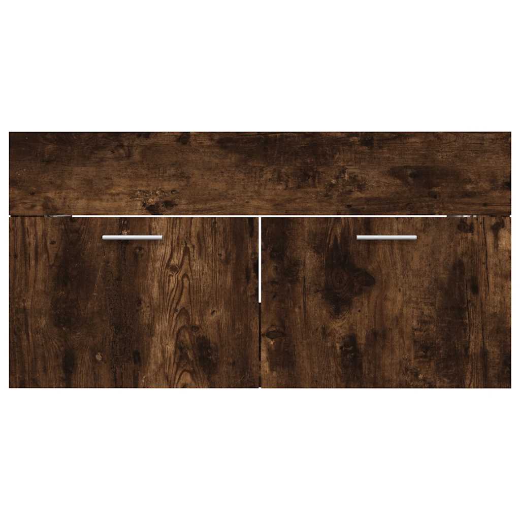 2-Piece Smoked Oak Bathroom Set - Engineered Wood