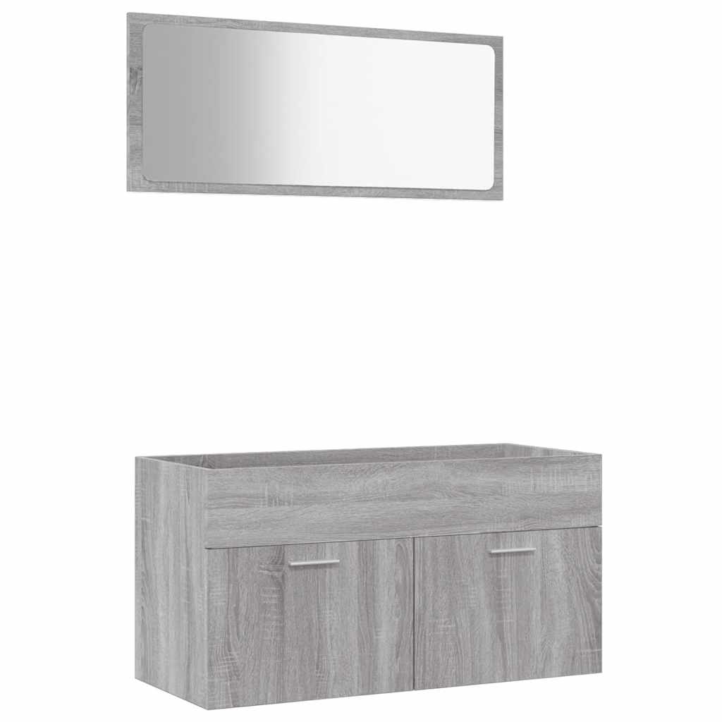 2-Piece Grey Sonoma Engineered Wood Bathroom Set