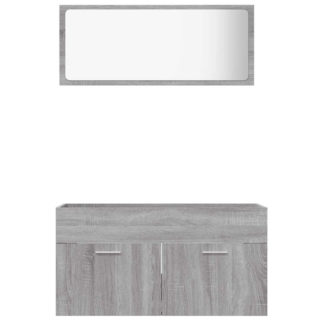 2-Piece Grey Sonoma Engineered Wood Bathroom Set