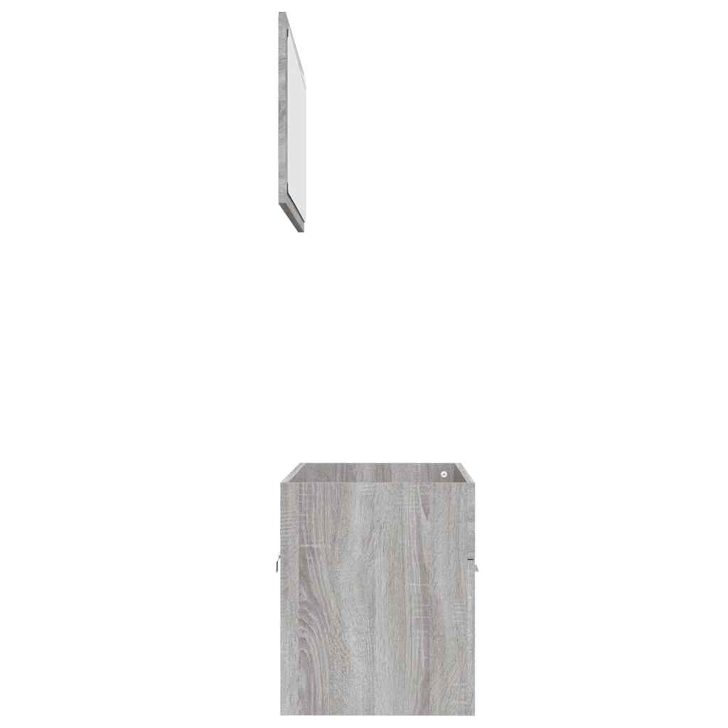 2-Piece Grey Sonoma Engineered Wood Bathroom Set