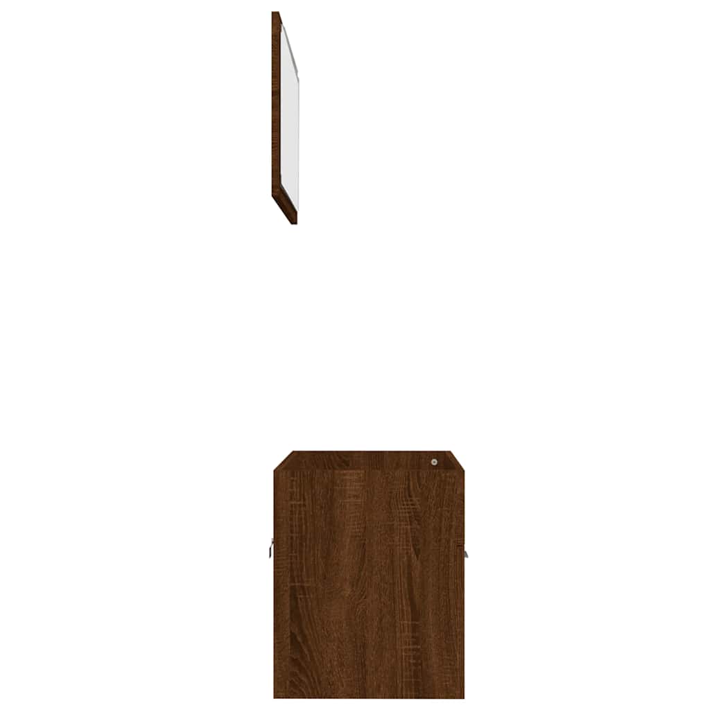 2-Piece Brown Oak Bathroom Set - Engineered Wood