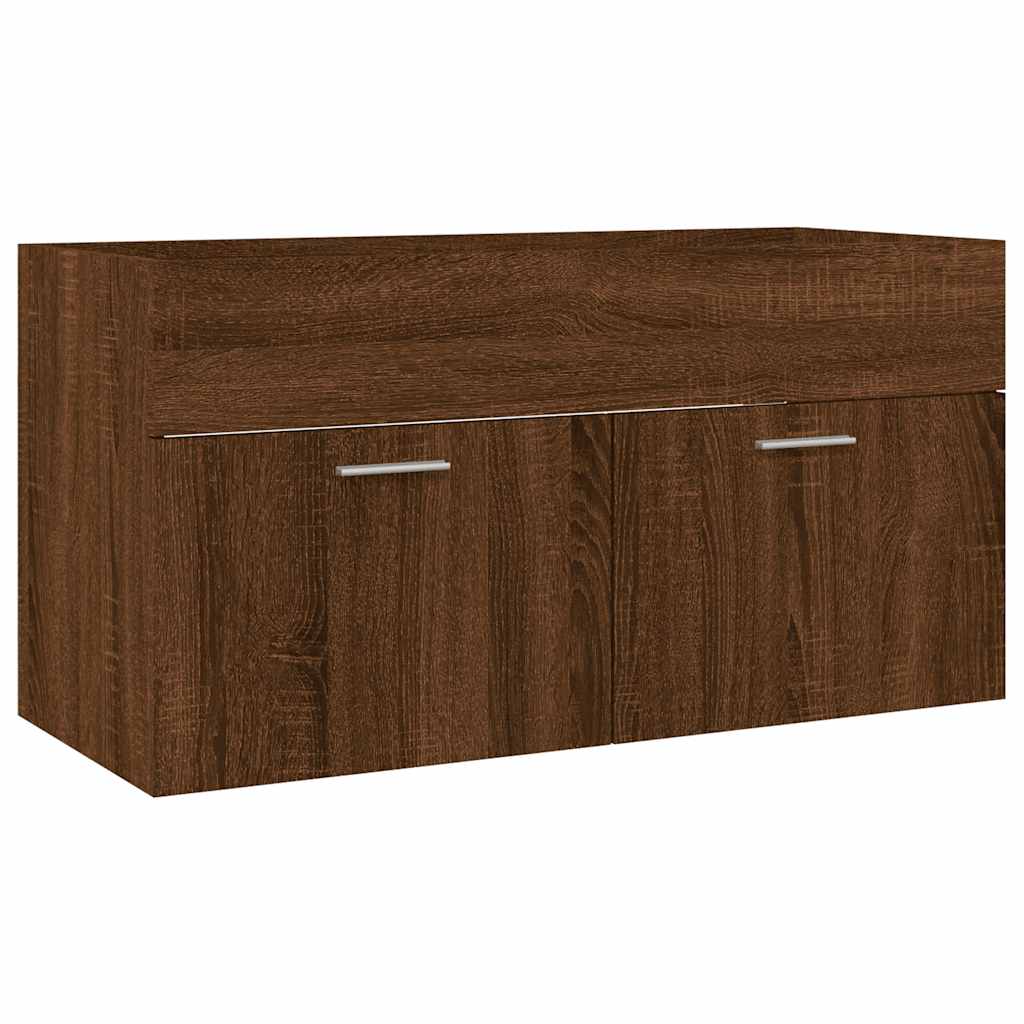 2-Piece Brown Oak Bathroom Set - Engineered Wood