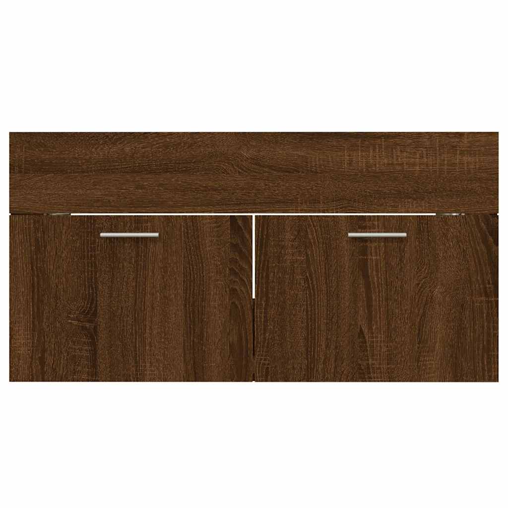 2-Piece Brown Oak Bathroom Set - Engineered Wood