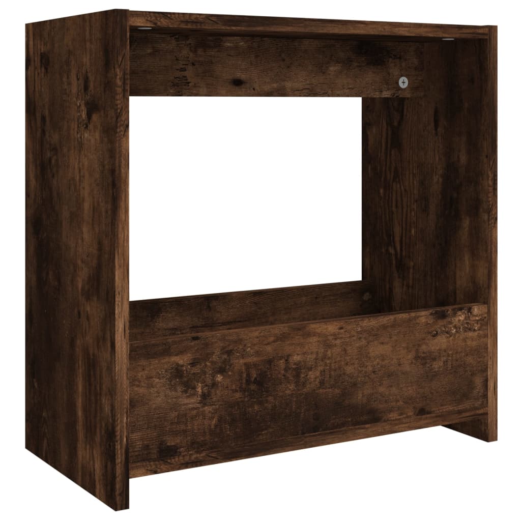 Smoked Oak Side Table - Engineered Wood, 50x26x50 cm