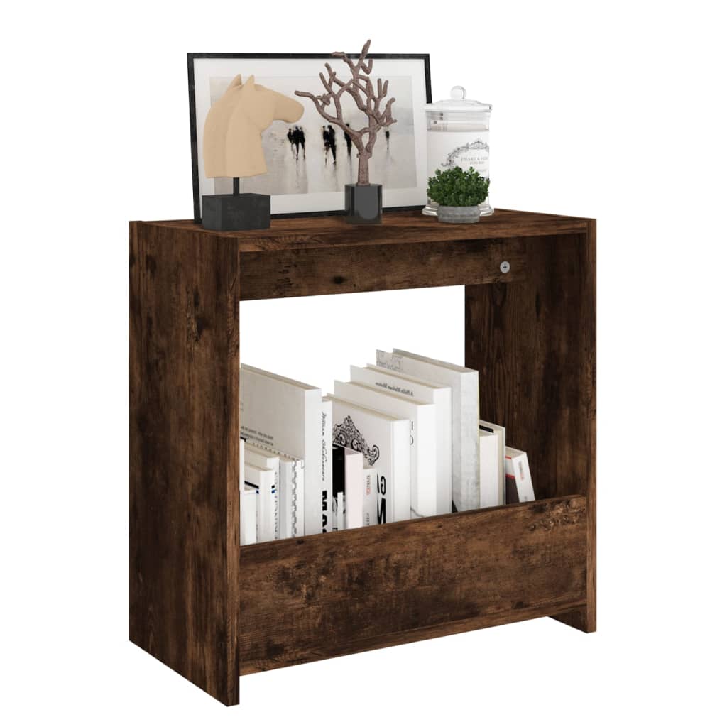 Smoked Oak Side Table - Engineered Wood, 50x26x50 cm