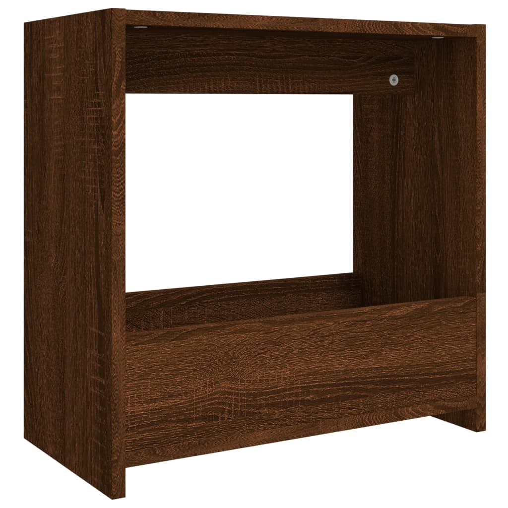Brown Oak Engineered Wood Side Table - 50x26x50 cm