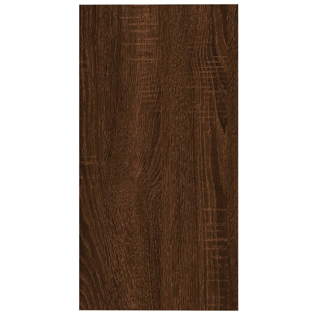 Brown Oak Engineered Wood Side Table - 50x26x50 cm