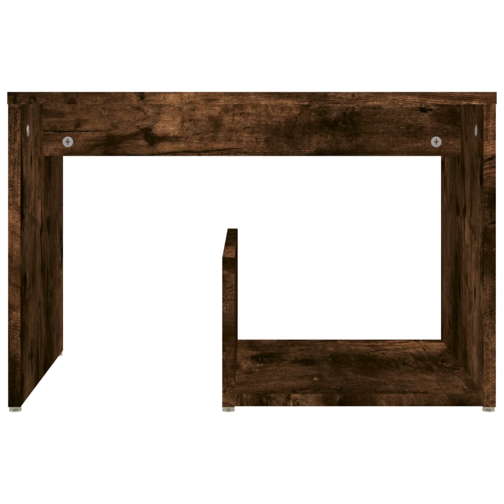 Smoked Oak Side Table - 59x36x38 cm, Durable Engineered Wood