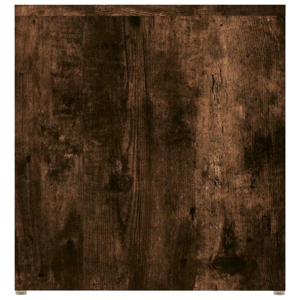 Smoked Oak Side Table - 59x36x38 cm, Durable Engineered Wood