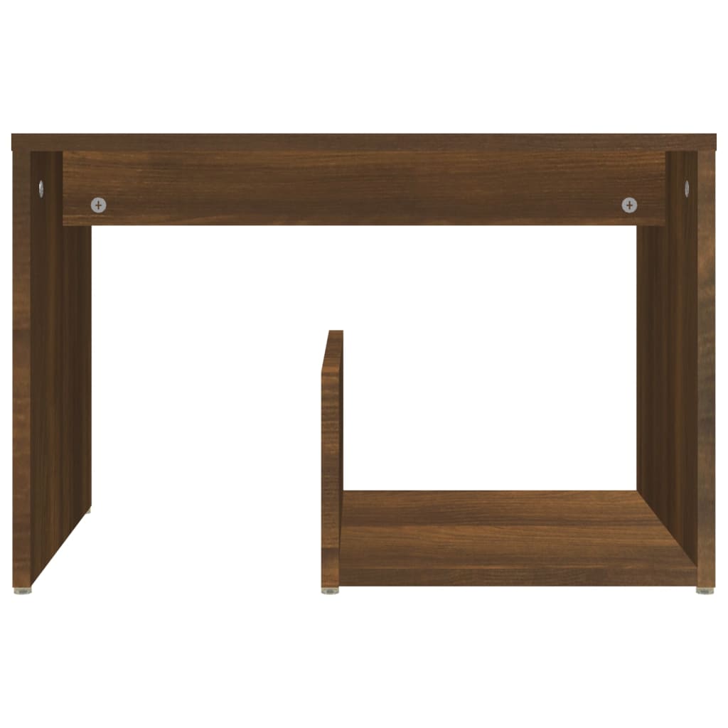 Brown Oak Side Table - Engineered Wood, 59x36x38 cm