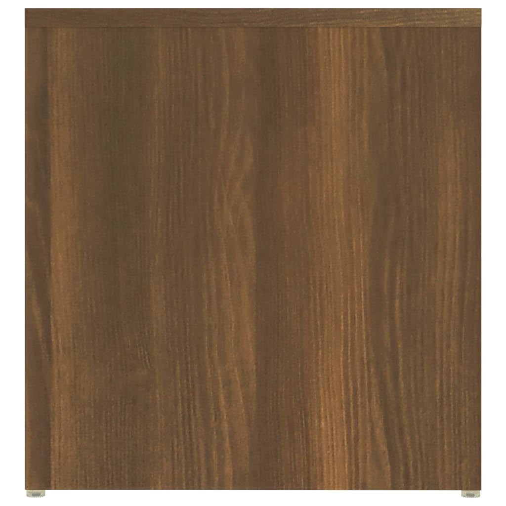 Brown Oak Side Table - Engineered Wood, 59x36x38 cm