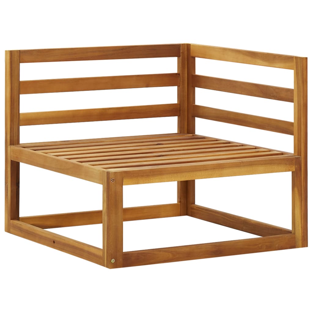 Elegant Acacia Wood 2-Pc Sectional Corner Sofas with Cushions