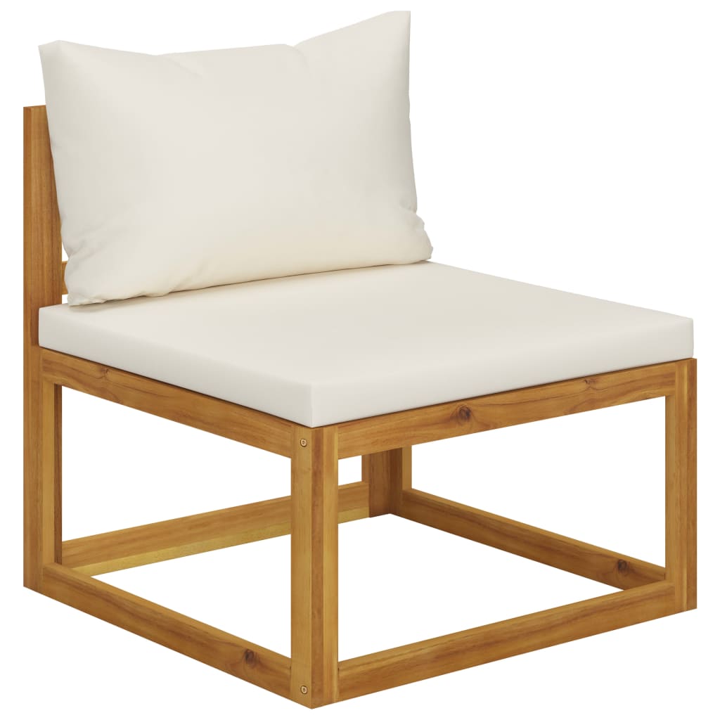 Cream White 2-Piece Sofa Set | Solid Acacia Wood