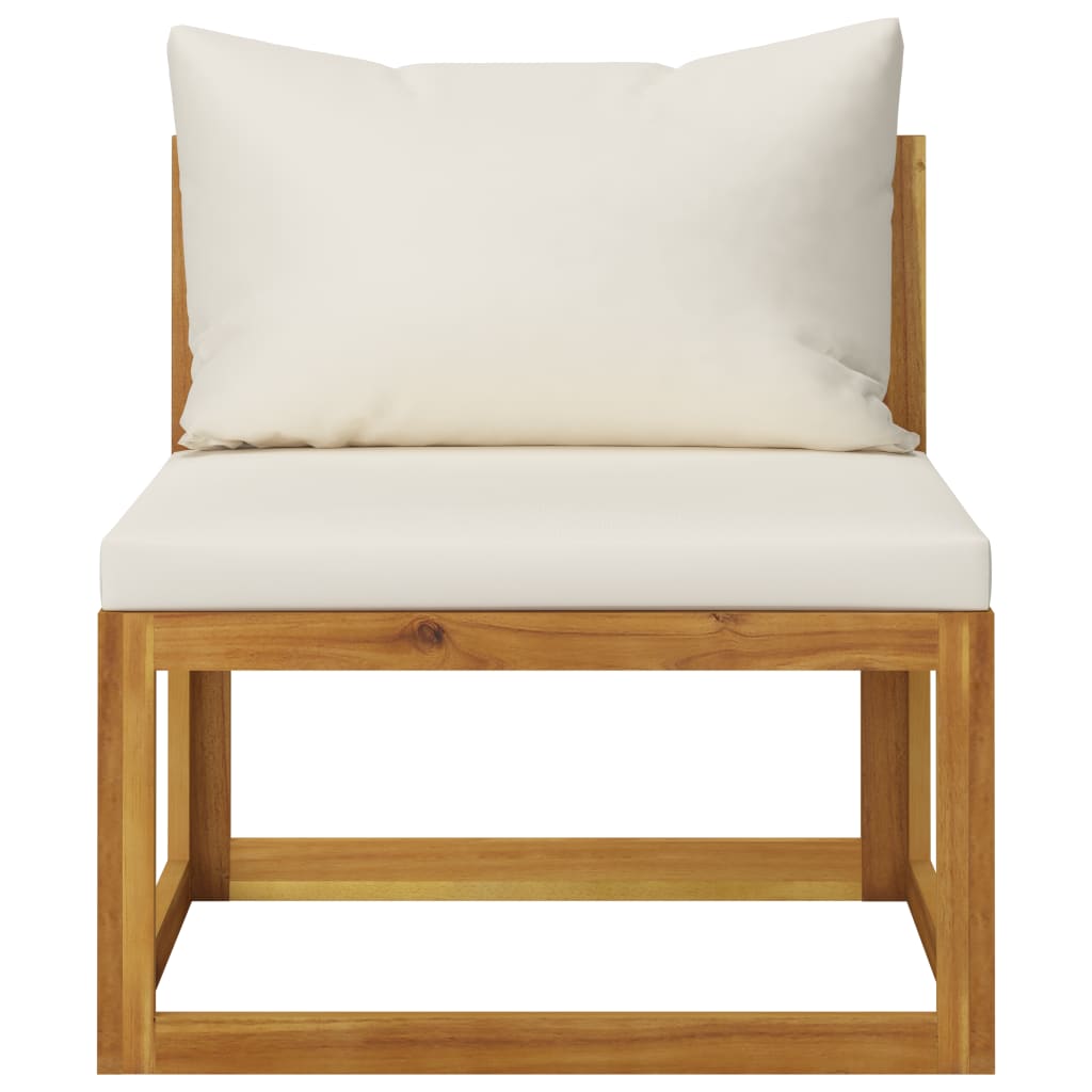 Cream White 2-Piece Sofa Set | Solid Acacia Wood