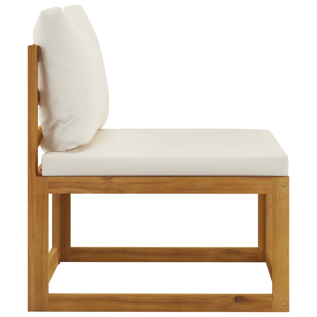Cream White 2-Piece Sofa Set | Solid Acacia Wood