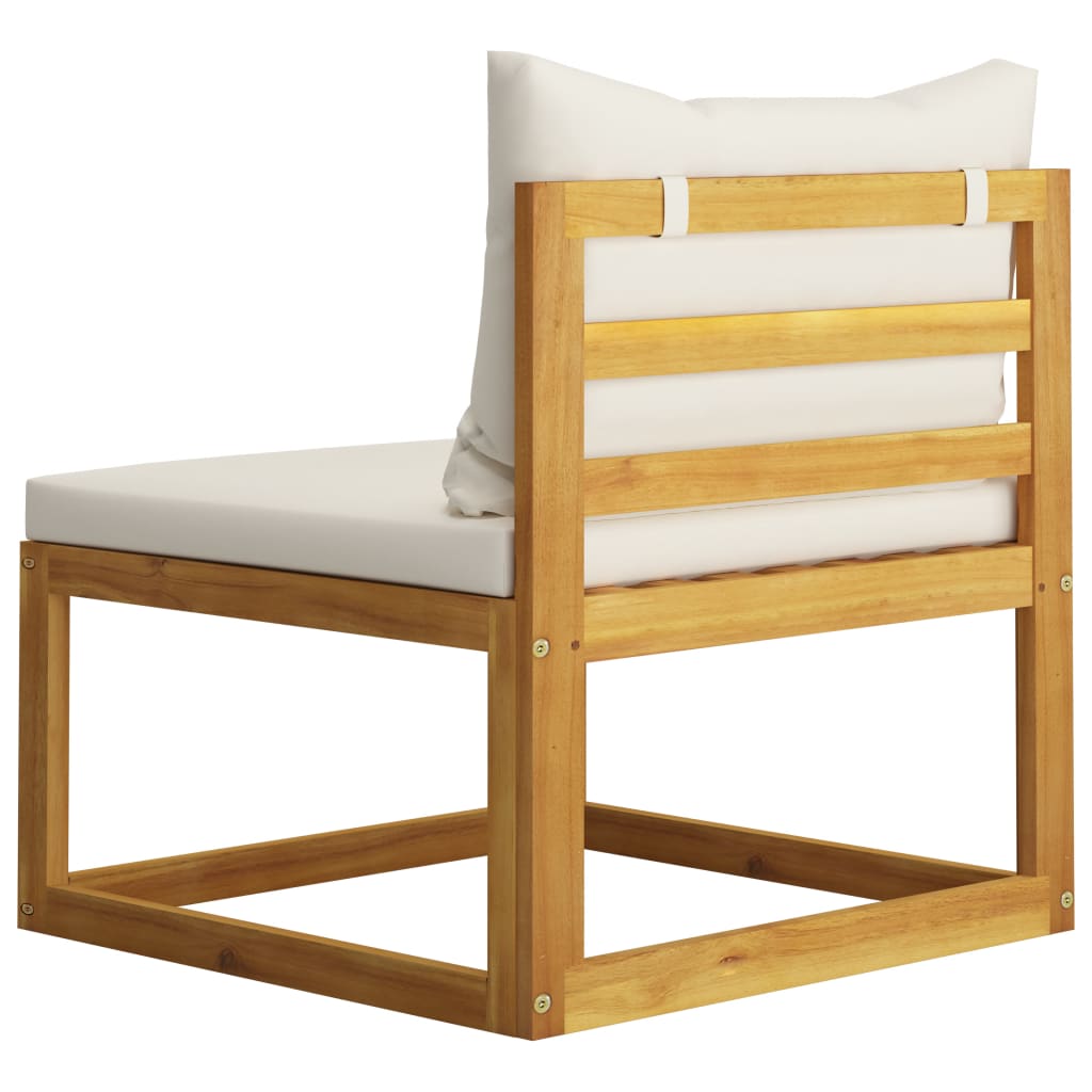 Cream White 2-Piece Sofa Set | Solid Acacia Wood
