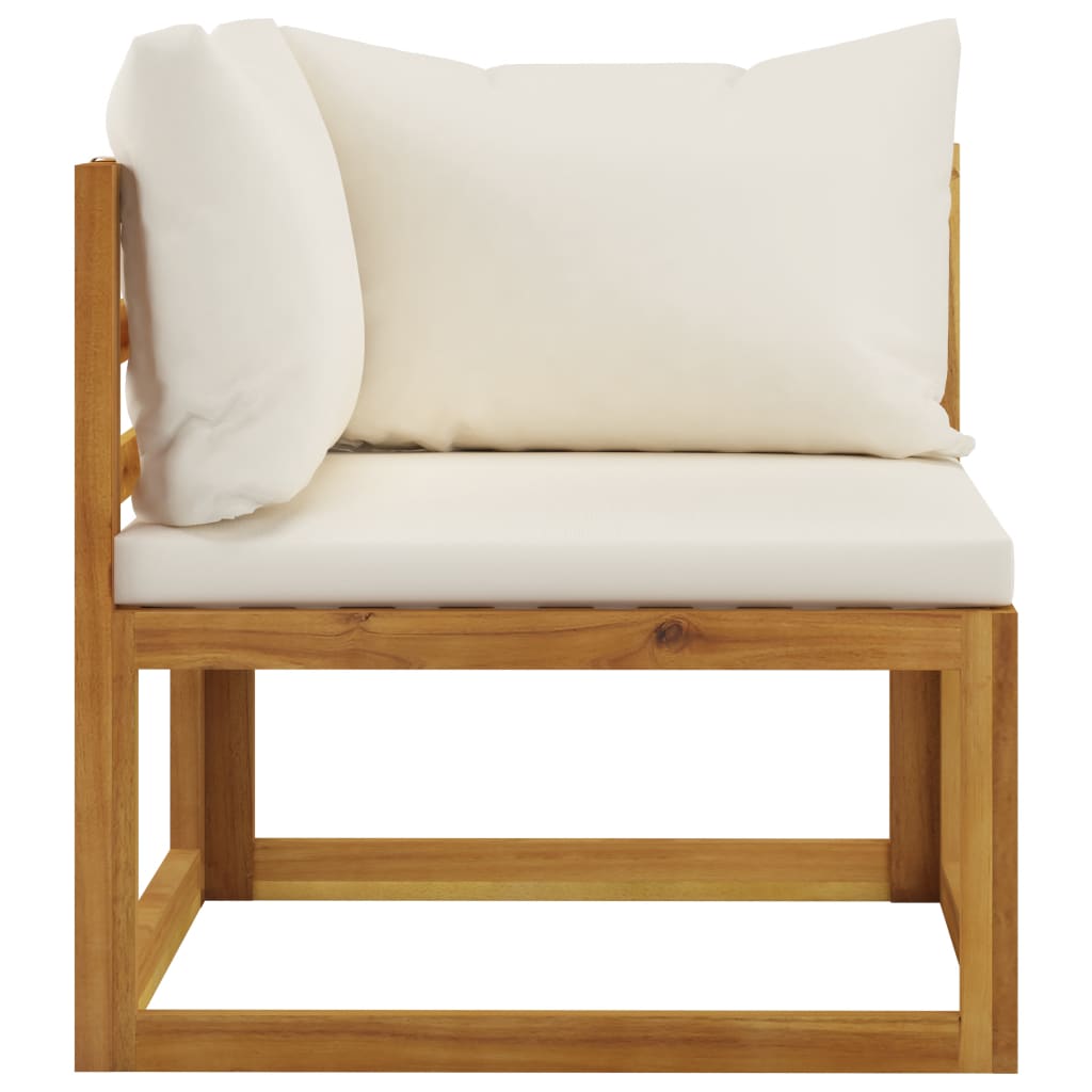 Cream White 2-Piece Sofa Set | Solid Acacia Wood