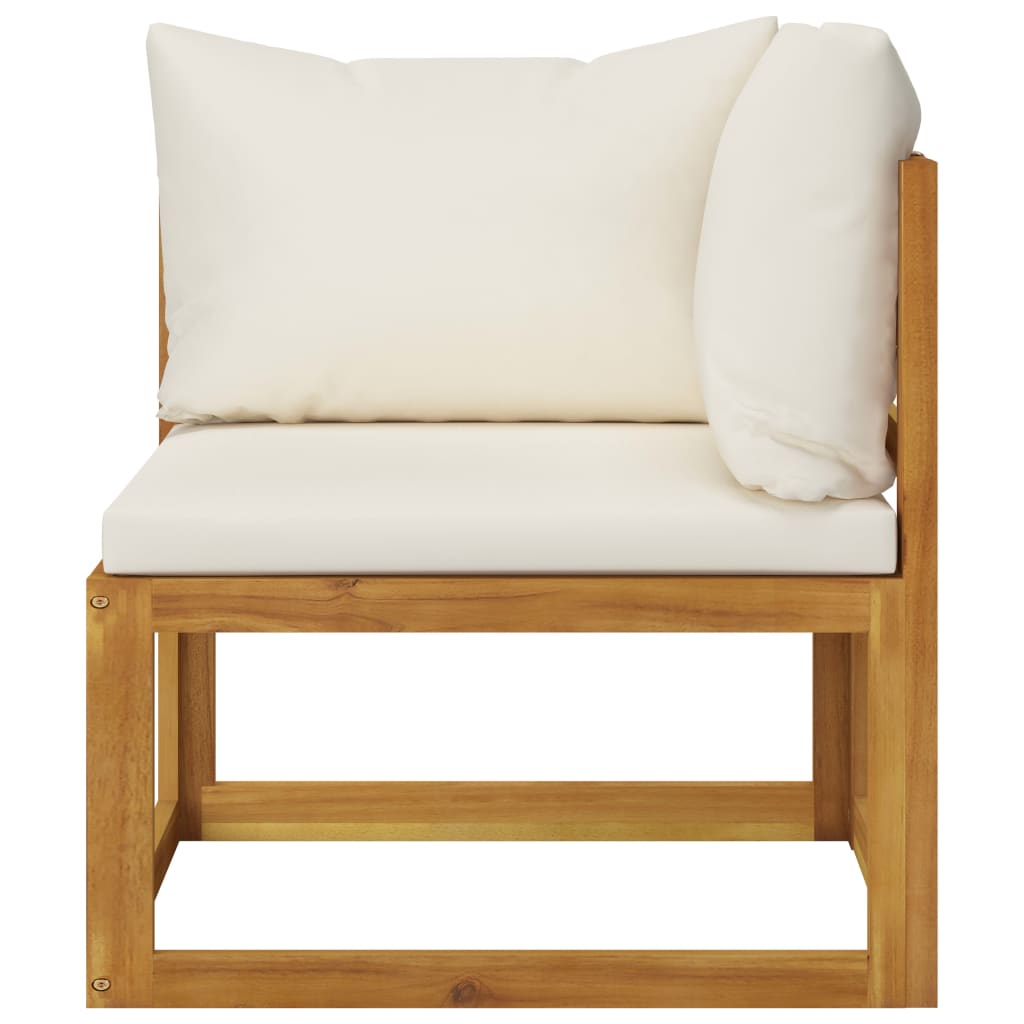 Cream White 2-Piece Sofa Set | Solid Acacia Wood