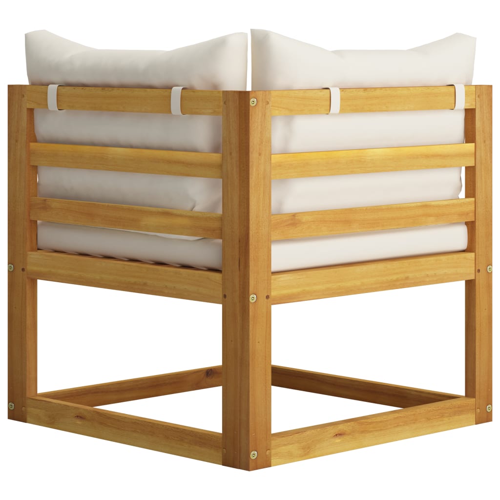 Cream White 2-Piece Sofa Set | Solid Acacia Wood