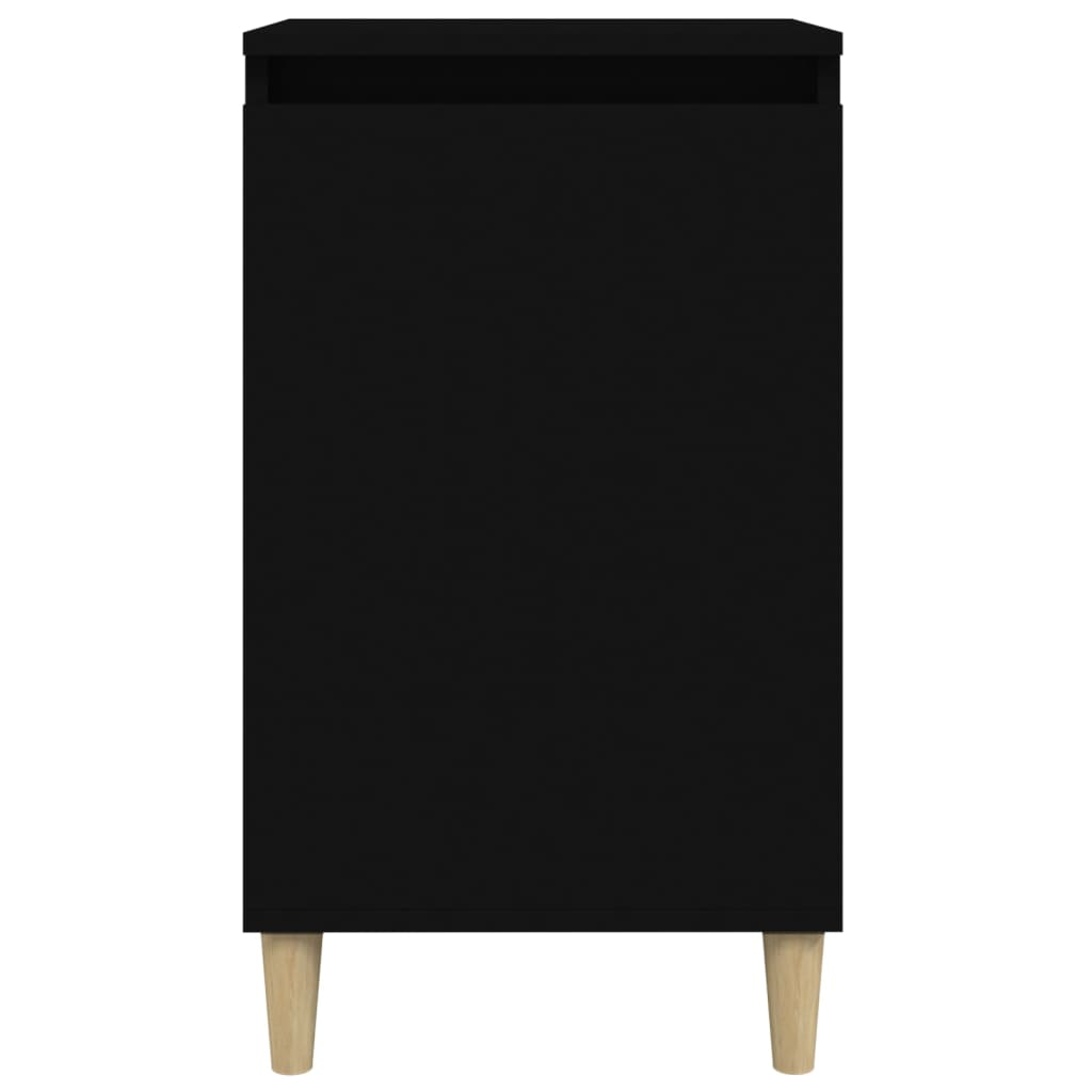 Sleek Black Bedside Cabinet - 40x35x70 cm, Engineered Wood