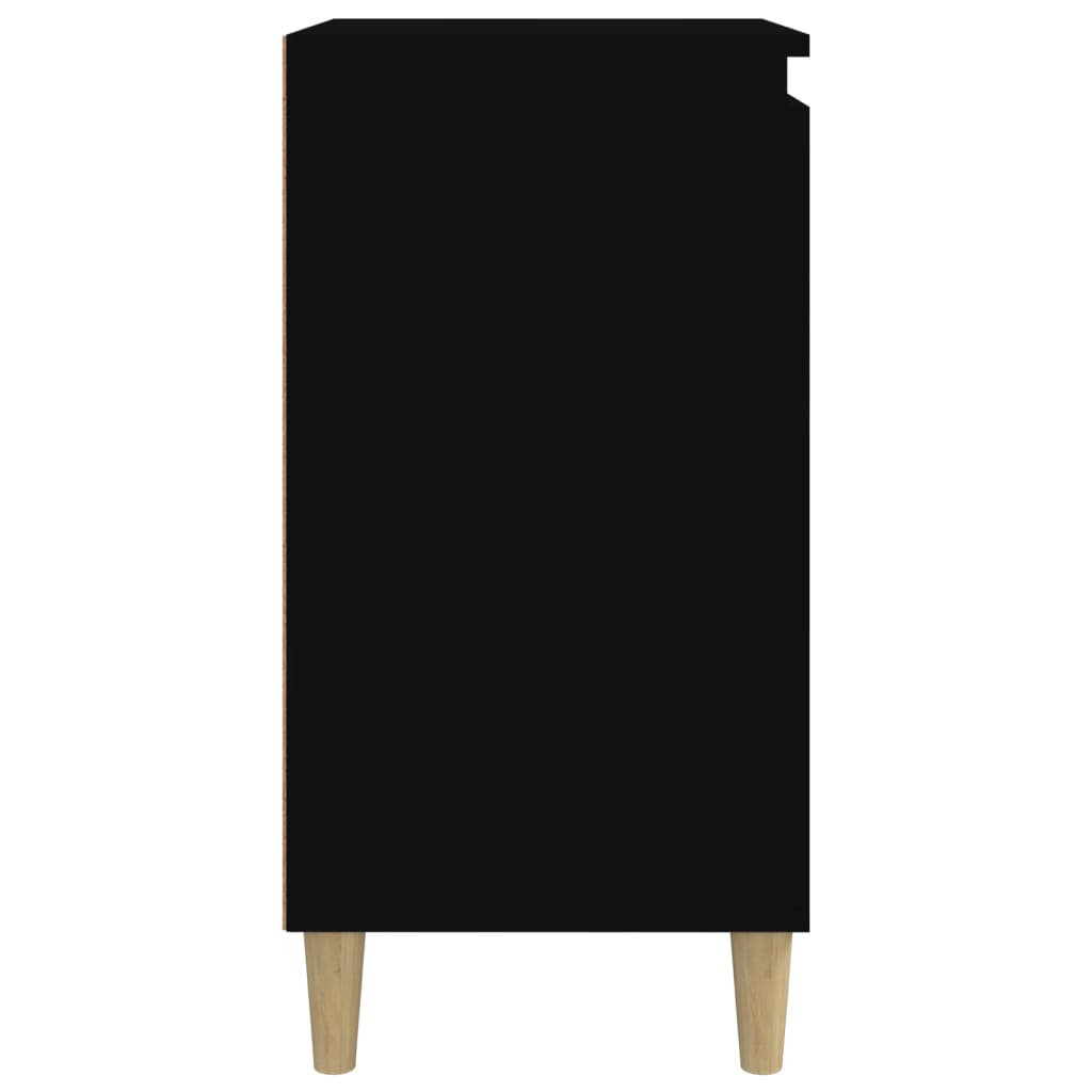 Sleek Black Bedside Cabinet - 40x35x70 cm, Engineered Wood