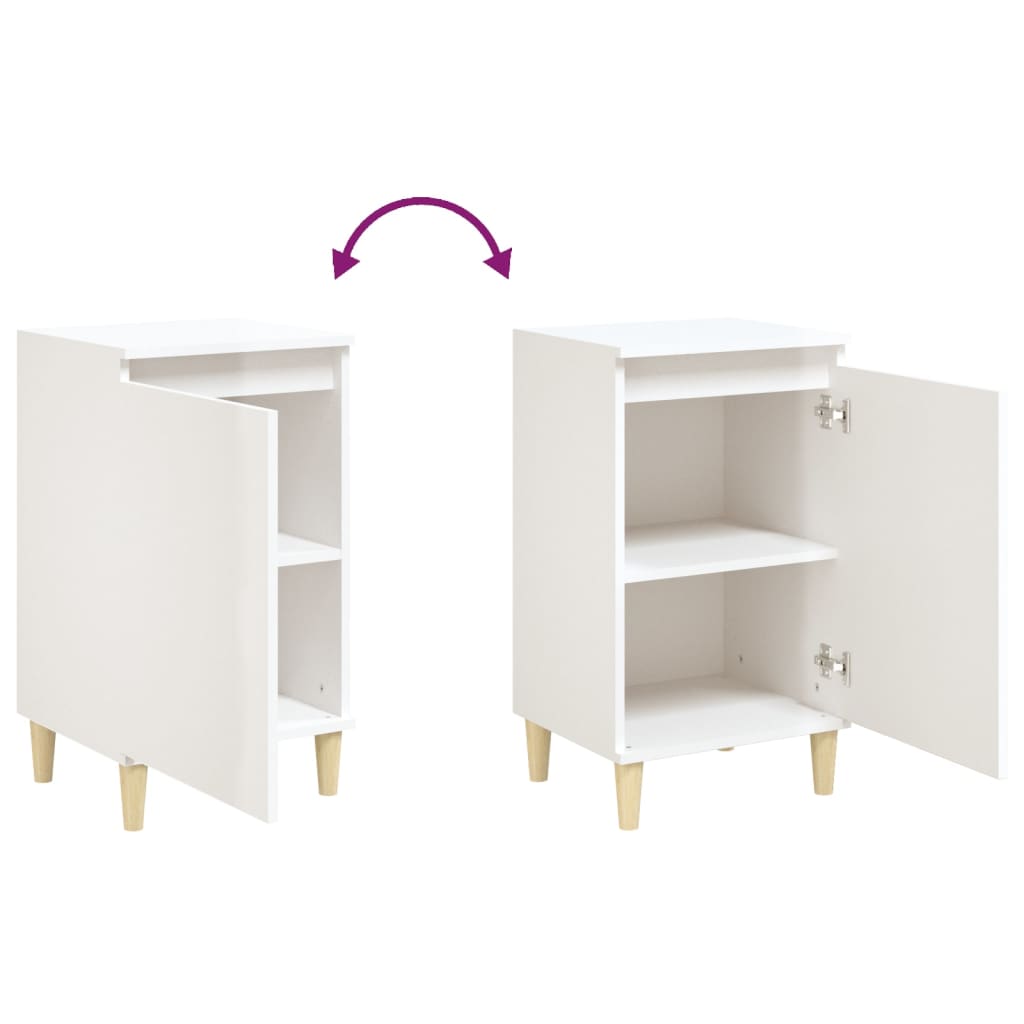 High Gloss White Bedside Cabinets 2pcs, Engineered Wood, 40x35x70 cm