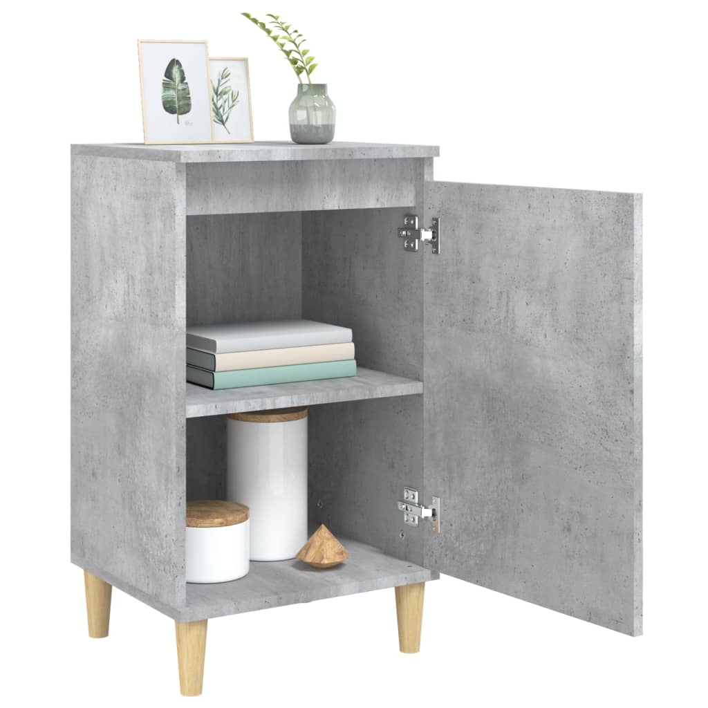 Concrete Grey Engineered Wood Bedside Cabinets Set of 2, 40x35x70 cm