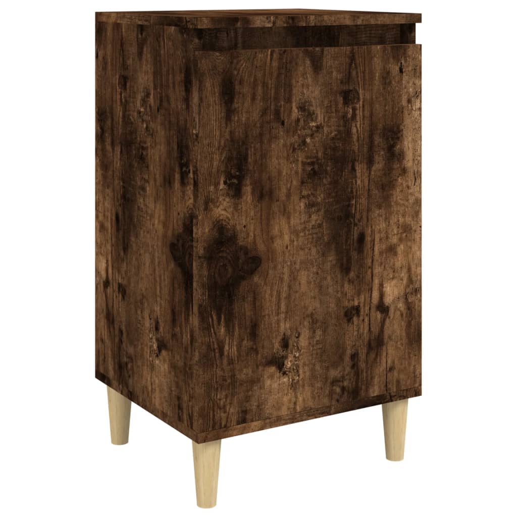 Smoked Oak Bedside Cabinet 40x35x70cm - Engineered Wood