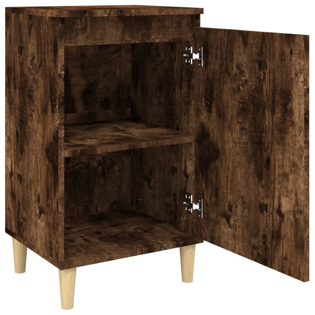 Smoked Oak Bedside Cabinet 40x35x70cm - Engineered Wood