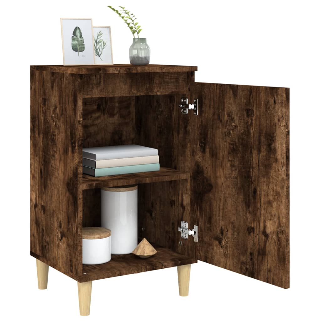 2-Piece Smoked Oak Bedside Cabinets 40x35x70 cm - Engineered Wood