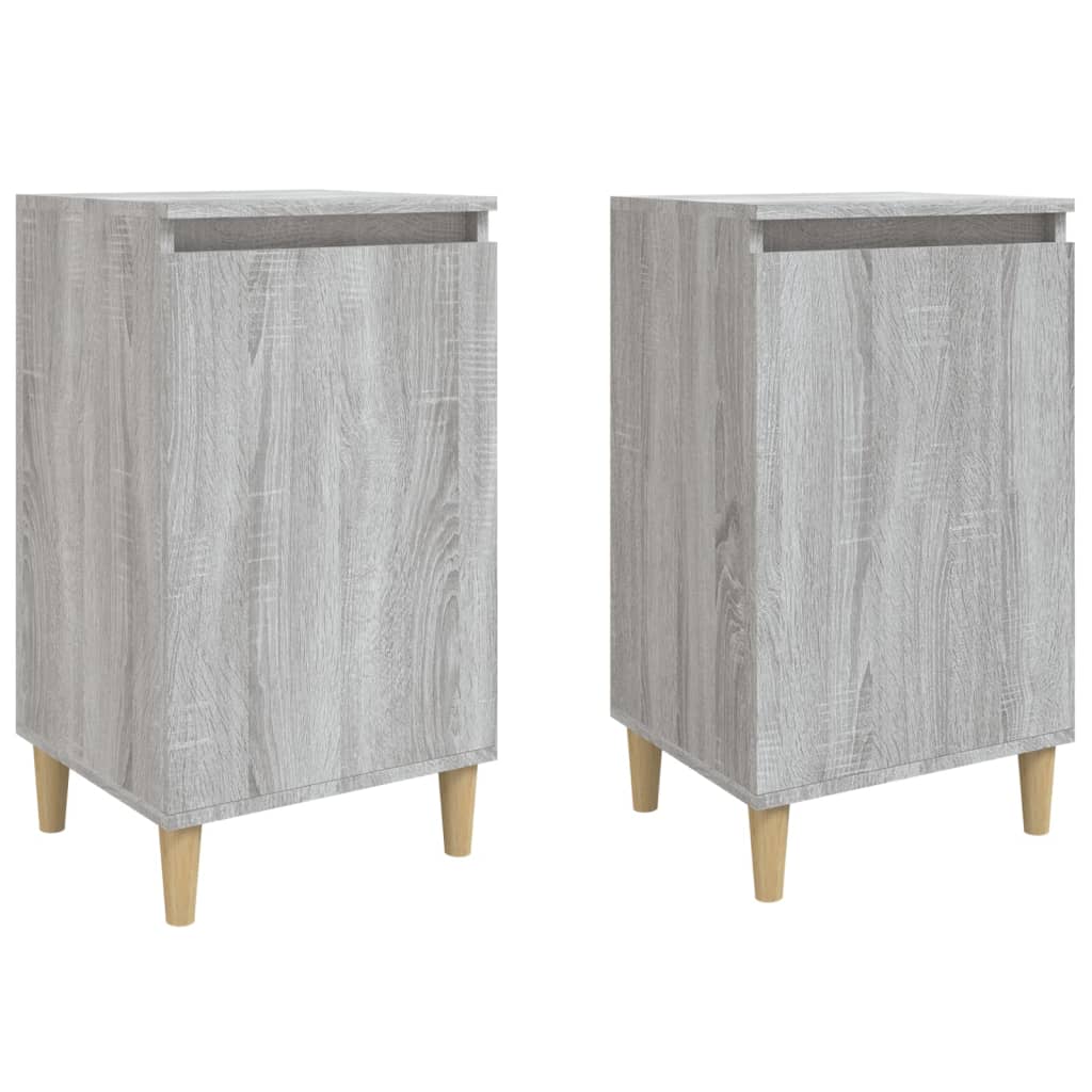 Grey Sonoma Engineered Wood Bedside Cabinets, 2 Pcs, 40x35x70 cm